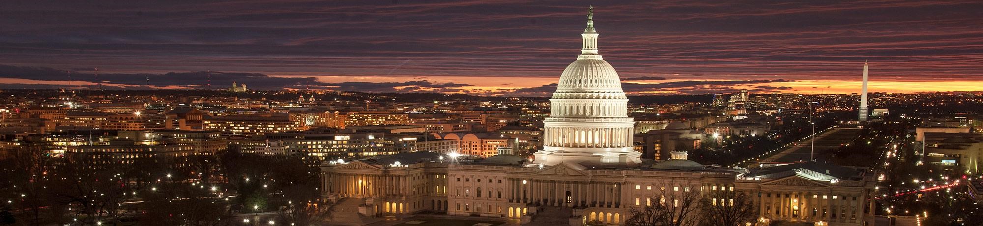 Washington, DC in the evening